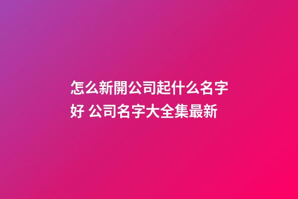 怎么新開公司起什么名字好 公司名字大全集最新-第1張-公司起名-玄機派